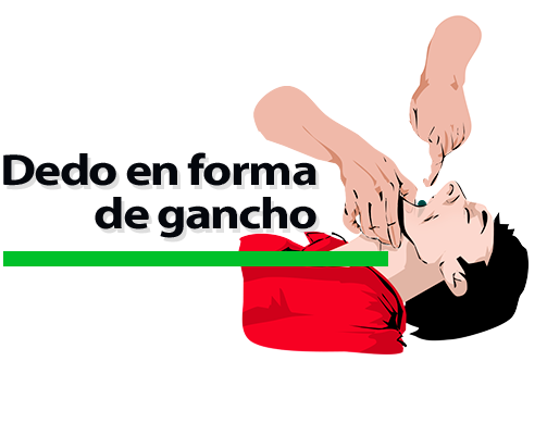 dedo haciendo una forma de gancho para sacar objeto