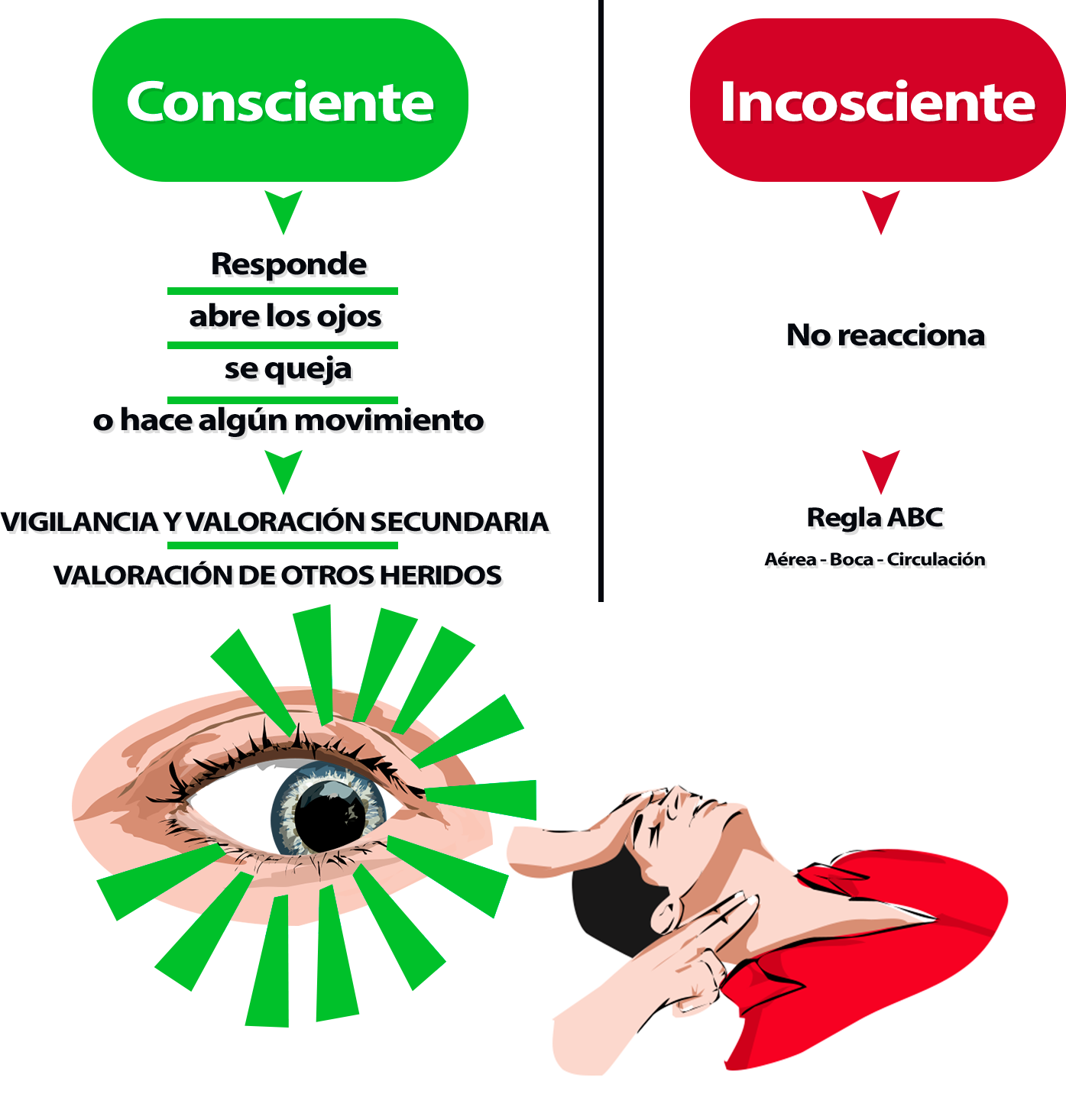 Tabla de pasas si una persona esta consciente o incosciente